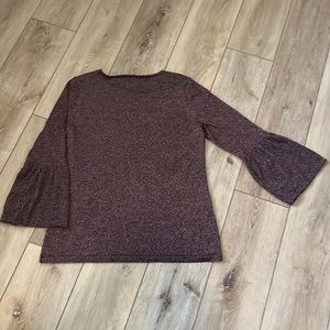 EUC Sz Medium Calvin Klein Thin Purple with Gold Thread Sweater